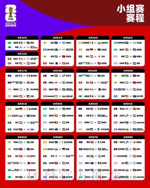 2026世界杯完整赛程完整版